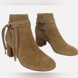 Rag & Bone Dalia II Suede Tan Block Stacked Heel Pre Owned Size 38